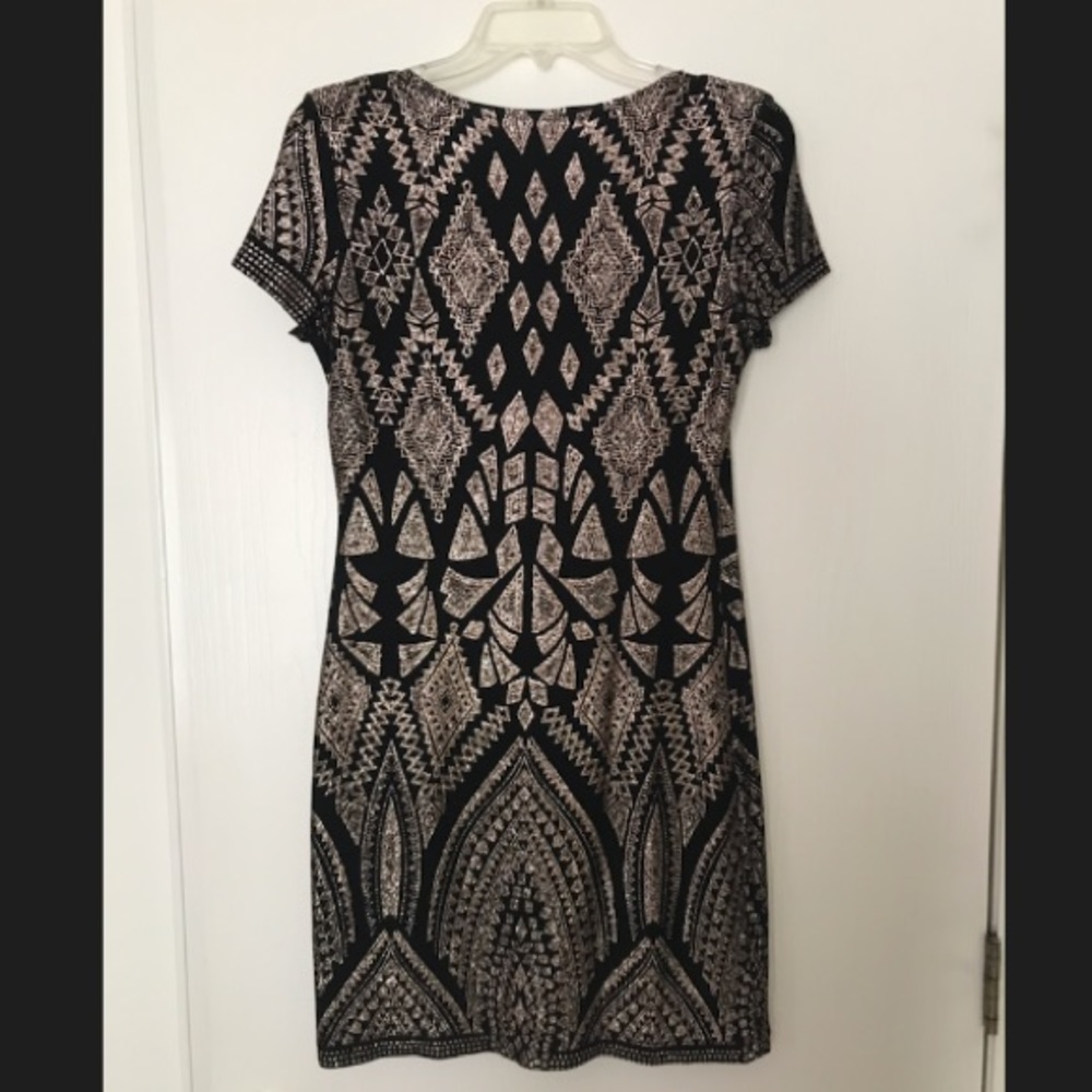 Size Medium Formal Dress Black W/ Gold Details - Picture 2 of 3